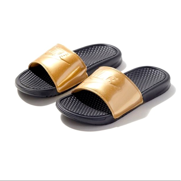 Sale🔥 5 Star NWT UO x Nike JD Gold Glitter Slide - Picture 5 of 8
